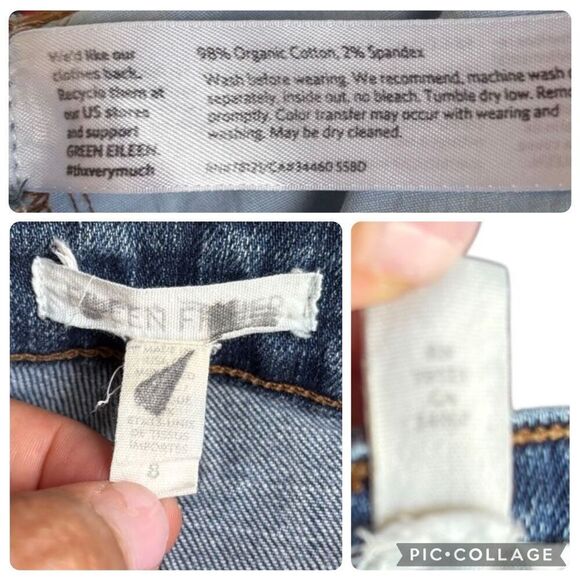 EILEEN FISHER Blue Jeans Women’s Size 8 Organic Cotton Relaxed Fix Mid Rise - Picture 9 of 9